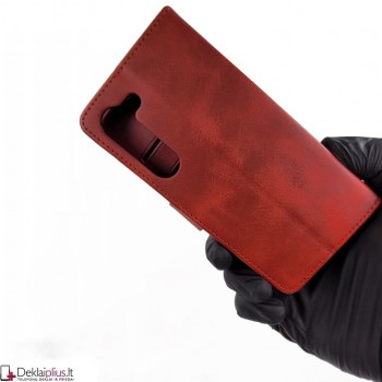 Dirbtinos odos dėklas su skyreliais - raudonas (Samsung S23 Plus)